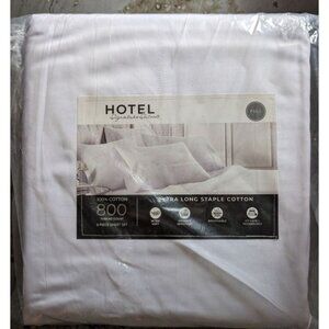 Hotel Signature 800 Thread Count Cotton 6-Piece Sheet Set Full White
